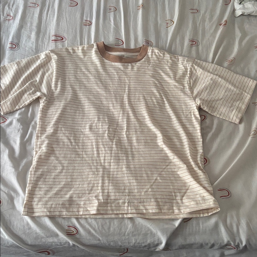 Striped Beige and Brown T-Shirt